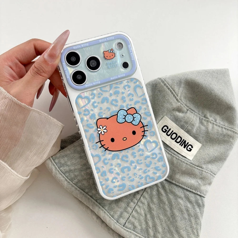 Luxury IMD Leopard Print Cute Sanrio Hello Kitty Case For iPhone