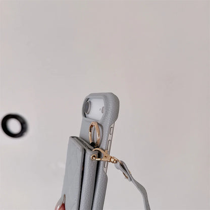 Crossbody Lanyard Card Slot Holder Case For iPhone