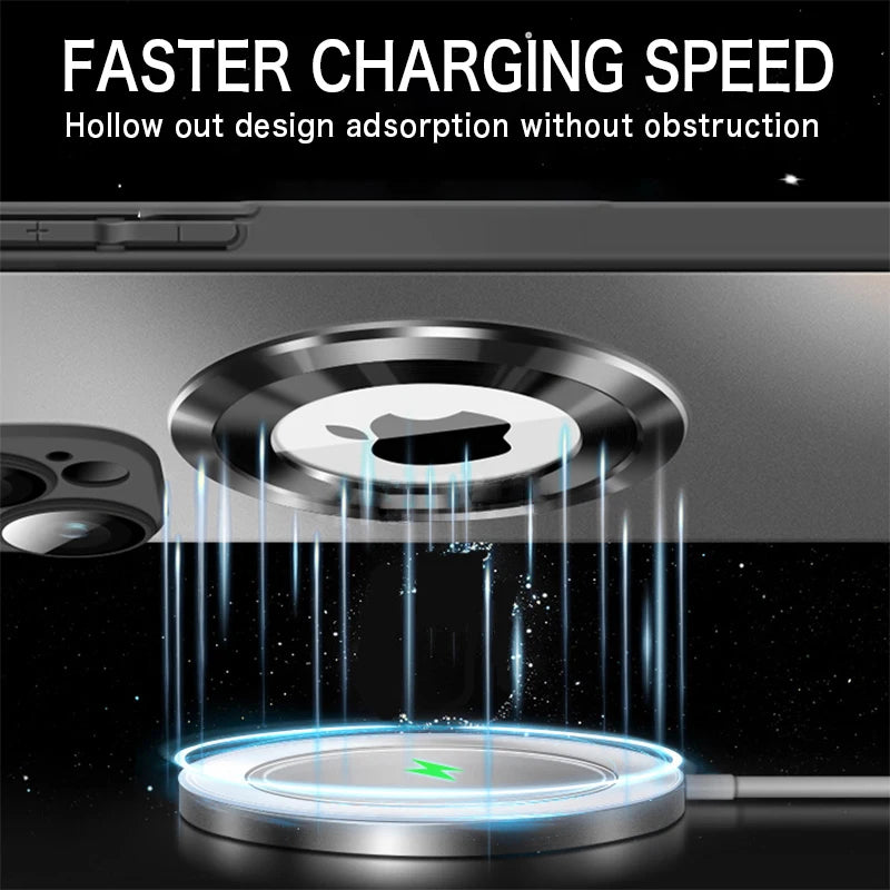 Tempered Glass Matte Magnetic For Magsafe Wireless Charging Case For iPhone