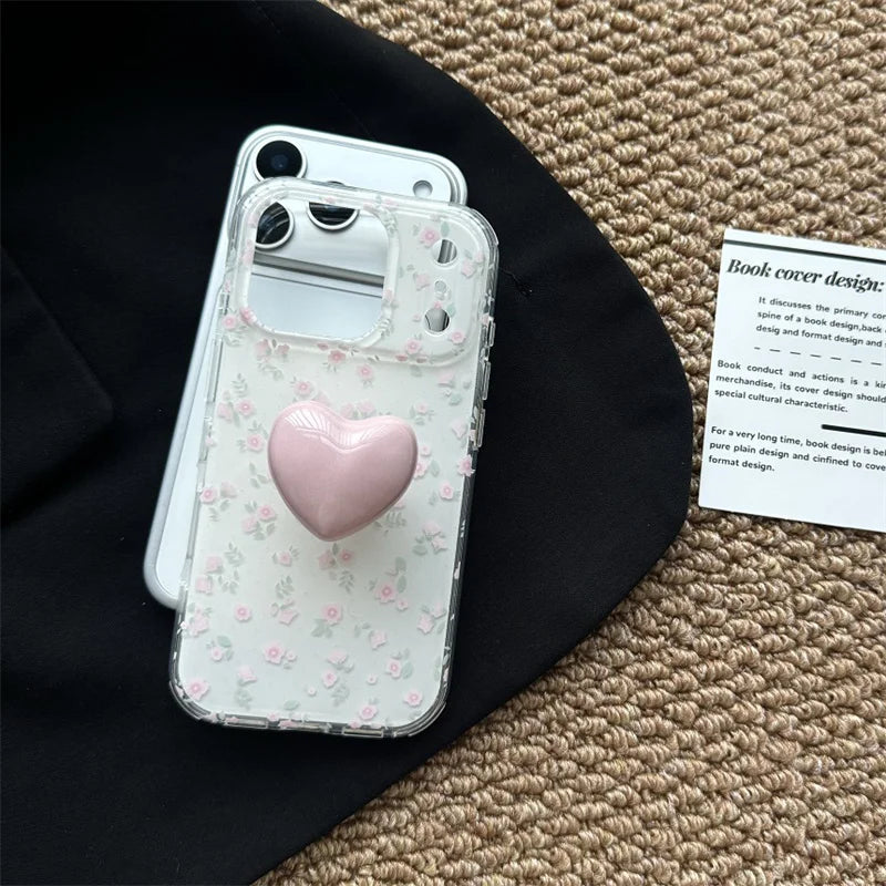 Korean Cute Flower 3D Plush Rabbit Phone Case For iPhone