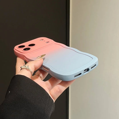 Soft Silicone Gradient Color Wave Phone Case For iPhone