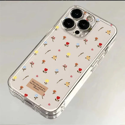 Small Fresh Light Blue Floral Fragments Protective Phone Case