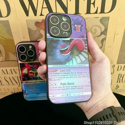 3D Grating Card Pokemon Gengar Phone Case For iPhone
