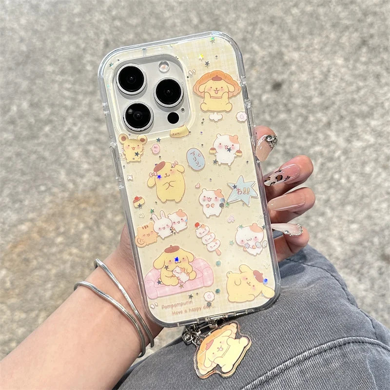 Funny Cute Sanrio Dog Glitter Phone Case For iPhone