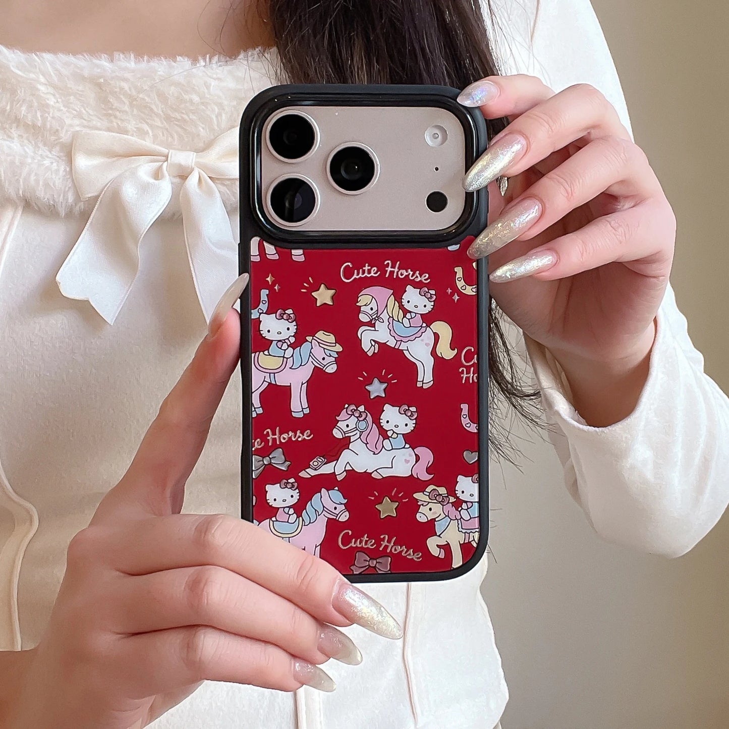 Luxury Cute Little Pegasus Kitty Cat Gilding Craft Hot Sale Phone Case For iPhone