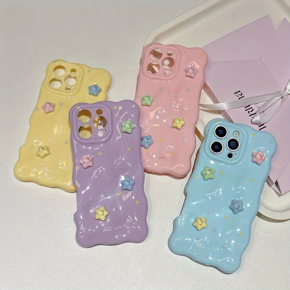 Three Dimensional Star Solid Color Wrinkle Pattern Is Suitable Phone Case