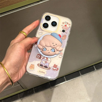 Funny Cute Cartoon Magnetic Phone Case For iPhone