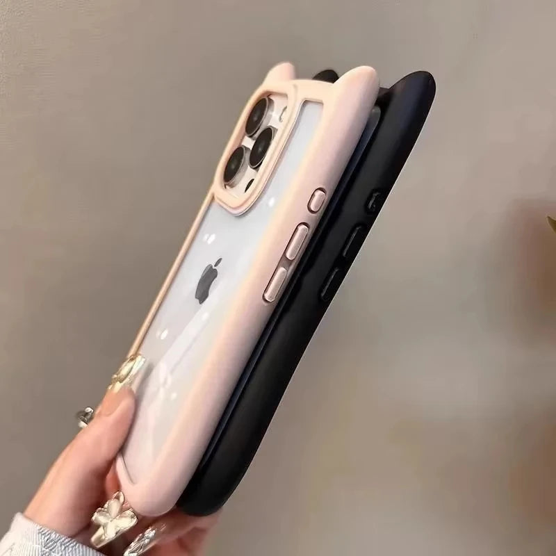 Soft Silicone Cute Cat Ear Phone Cases