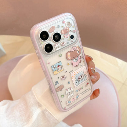 Korean Frosted Cartoon Elephant Pets Label Pattern Phone Case For iPhone