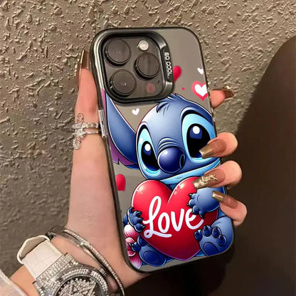 Disney Cute Stitch Flower Love Phone Case For iPhone