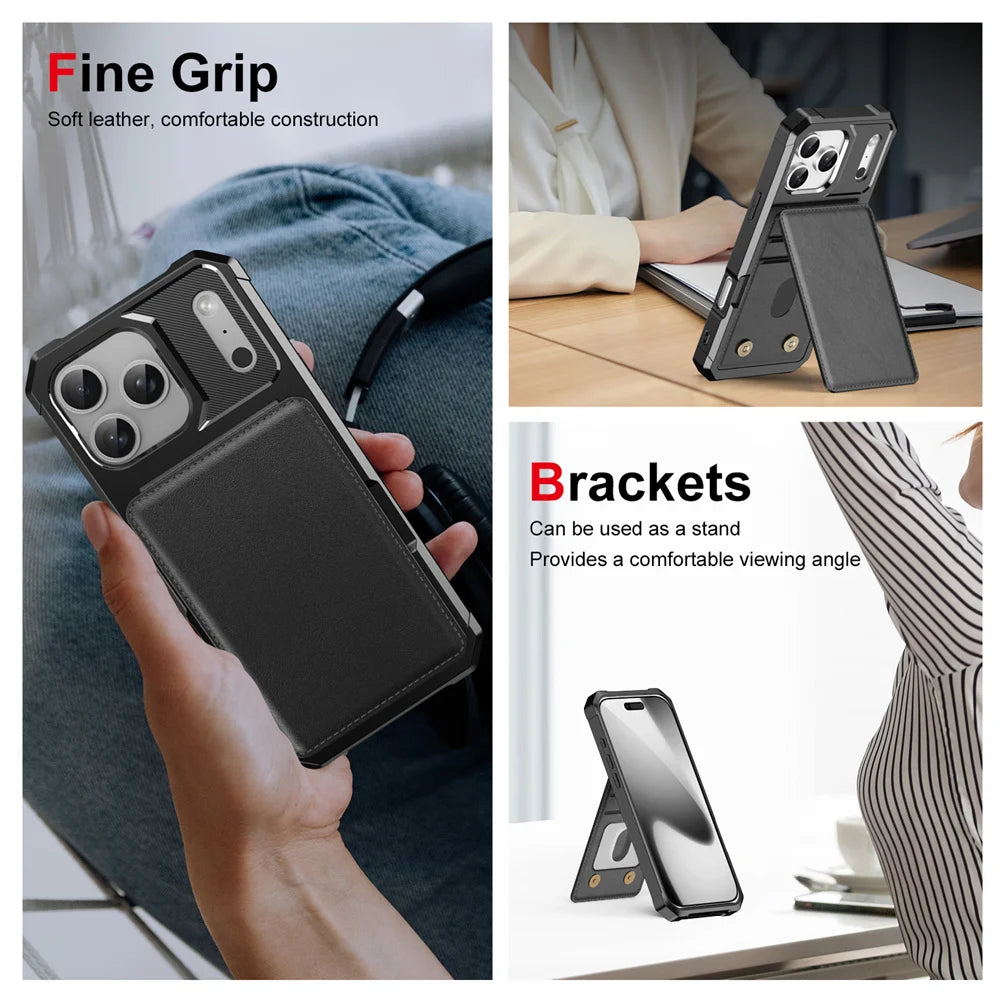 Wallet Cards Solt Holder Purse Leather Phone Case For iPhone