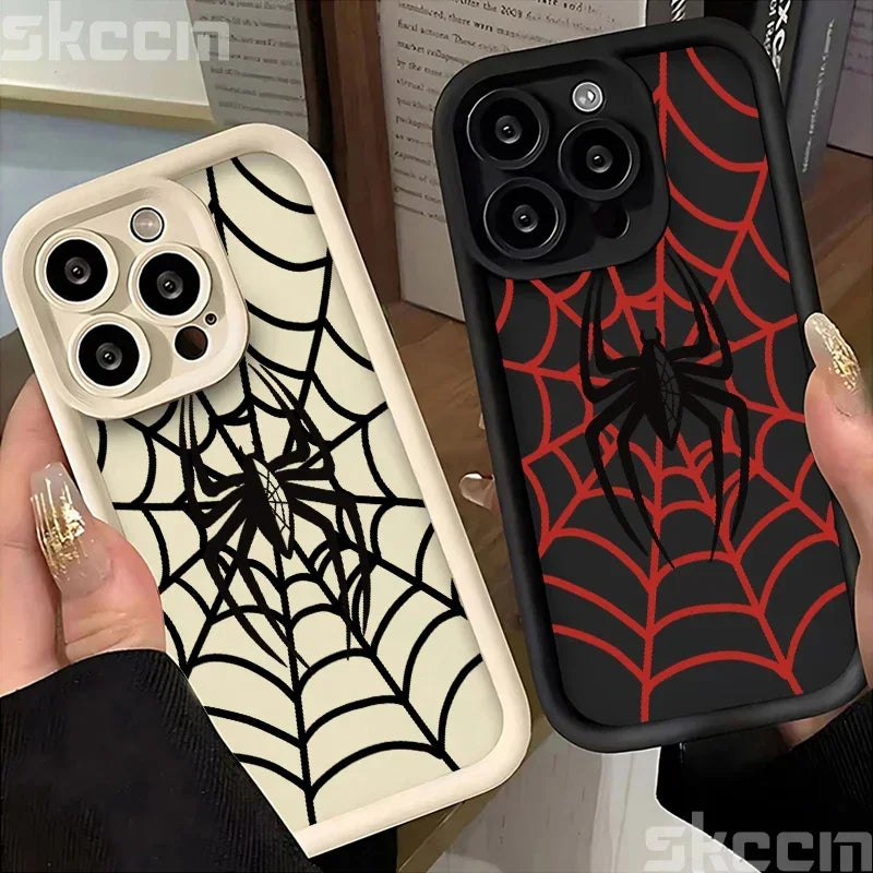 Black Spider Web Soft TPU Phone Case For iPhone