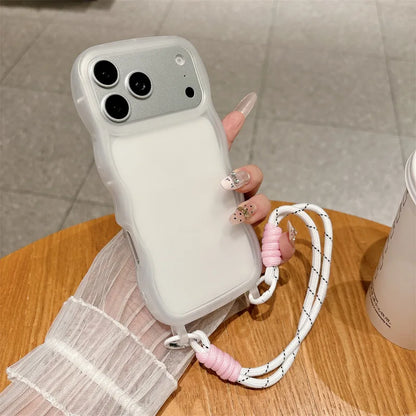 Luxury Solid Colors Wavy Edge Frosted Phone Case For iPhone