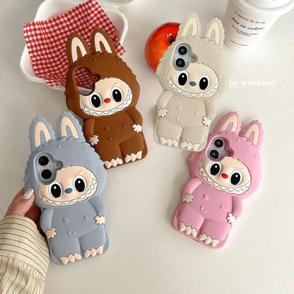 Kawaii 3D Cartoon Monster Rabbit Elf Phone Case For iPhone