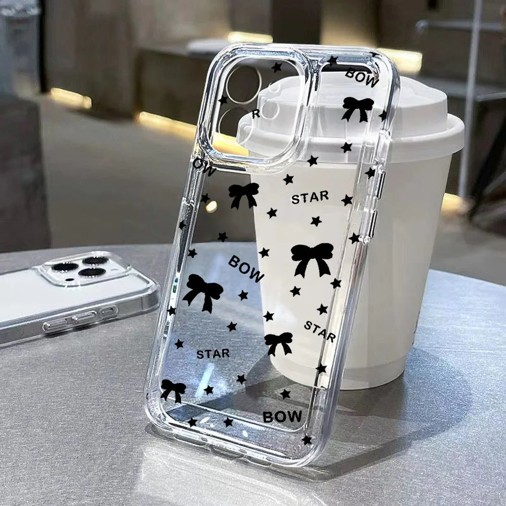 Bow Print Clear Phone Case