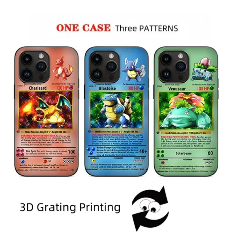 3D Grating Card Pokemon Gengar Phone Case For iPhone