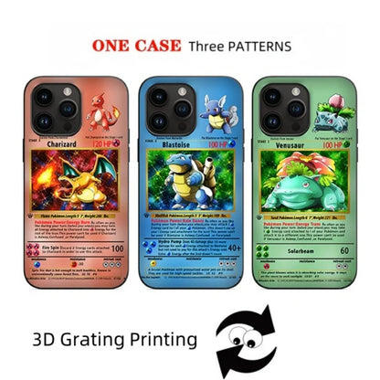 3D Grating Card Pokemon Gengar Phone Case For iPhone