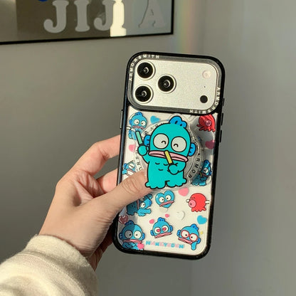 Sanrio Hangyodon Magnetic Holder Magsafe Wireless Charge Cute Cartoon Phone Case For iPhone