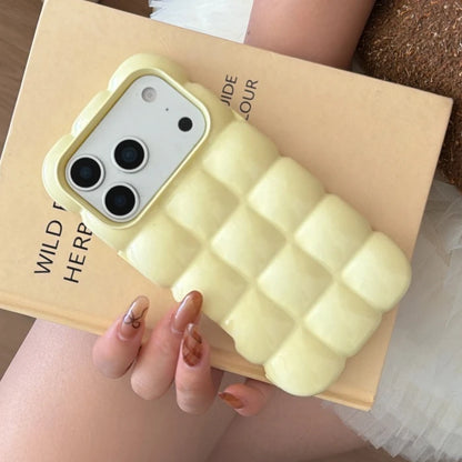 Cartoon Lattice 3D Block Plating Case  For iPhone