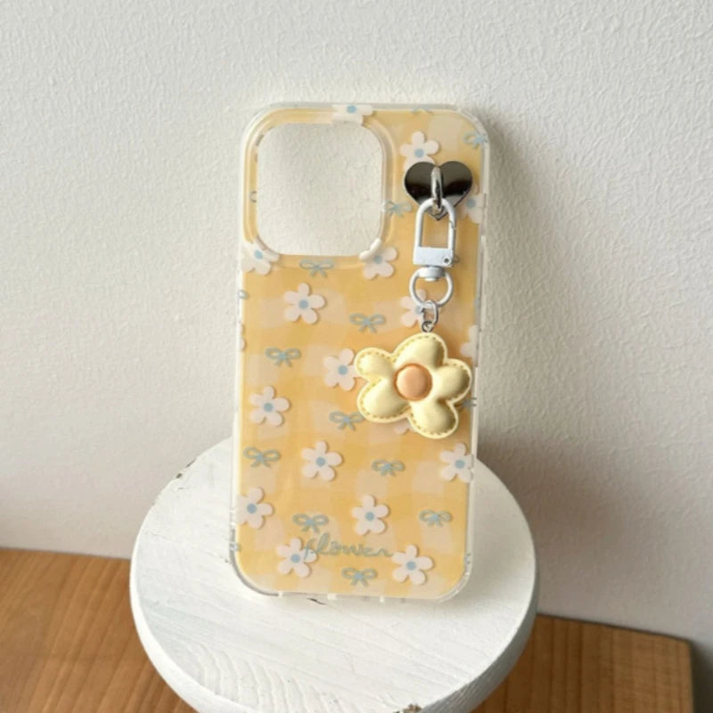 Cute Yellow Flower Pattern Phone Case For iPhone
