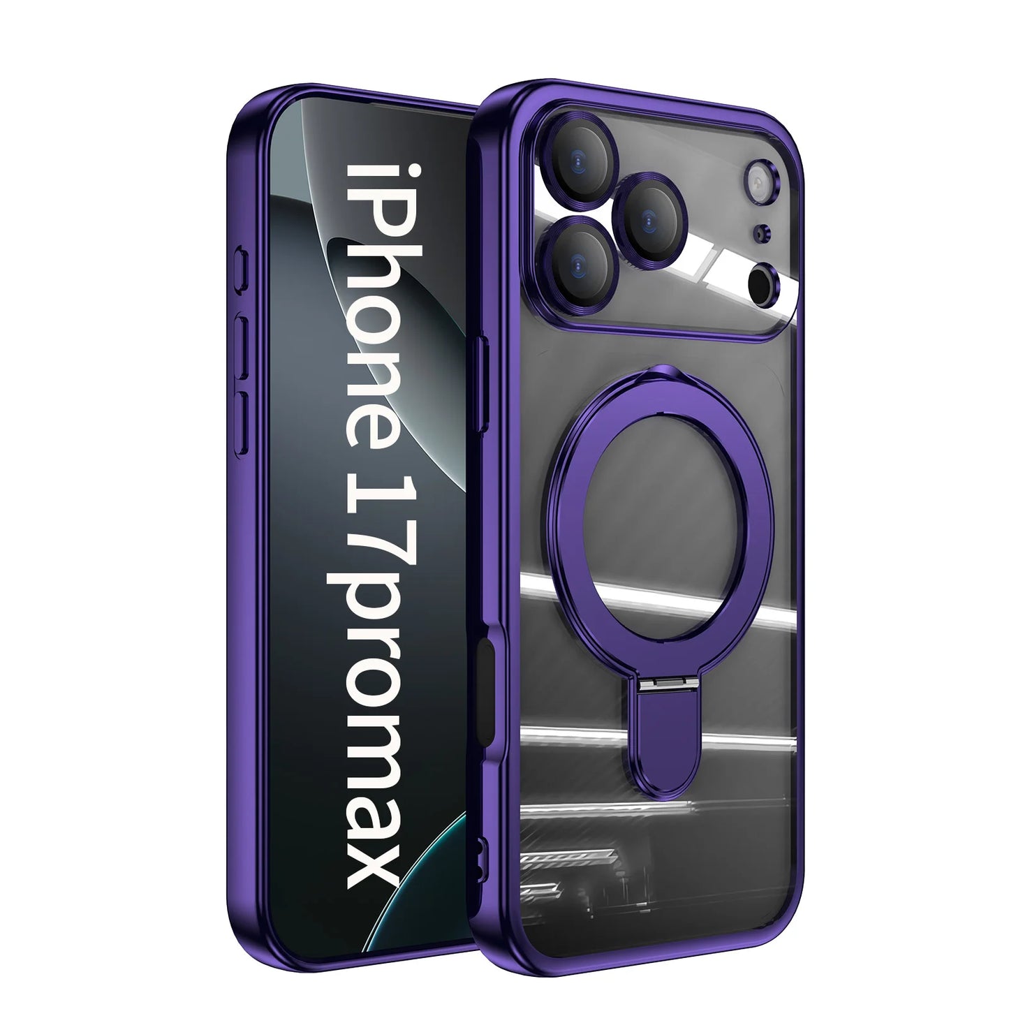 Plating Magnetic Ring Stand Case For iPhone