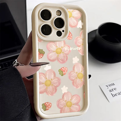 Oil Painting Flower Phone Case For iPhone