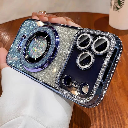 Luxury Plating Diamond Glitter Holder Stand Phone Case For iPhone