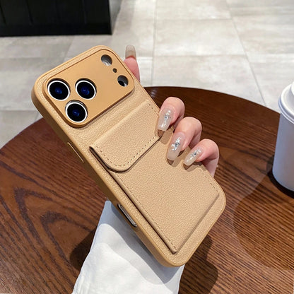 Card Slot Wallet PU Leather Bracket Case For iPhone