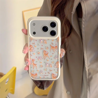 Fashion Cute Flower Little Deer Phone Case For iPhone
