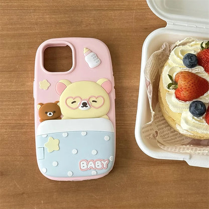 New 3D Rilakkuma Phone Holder Case For iPhone
