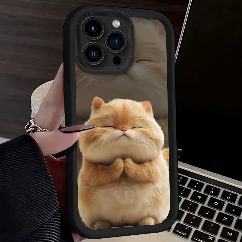 Cute Funny Fat Cat Phone Case For iPhone