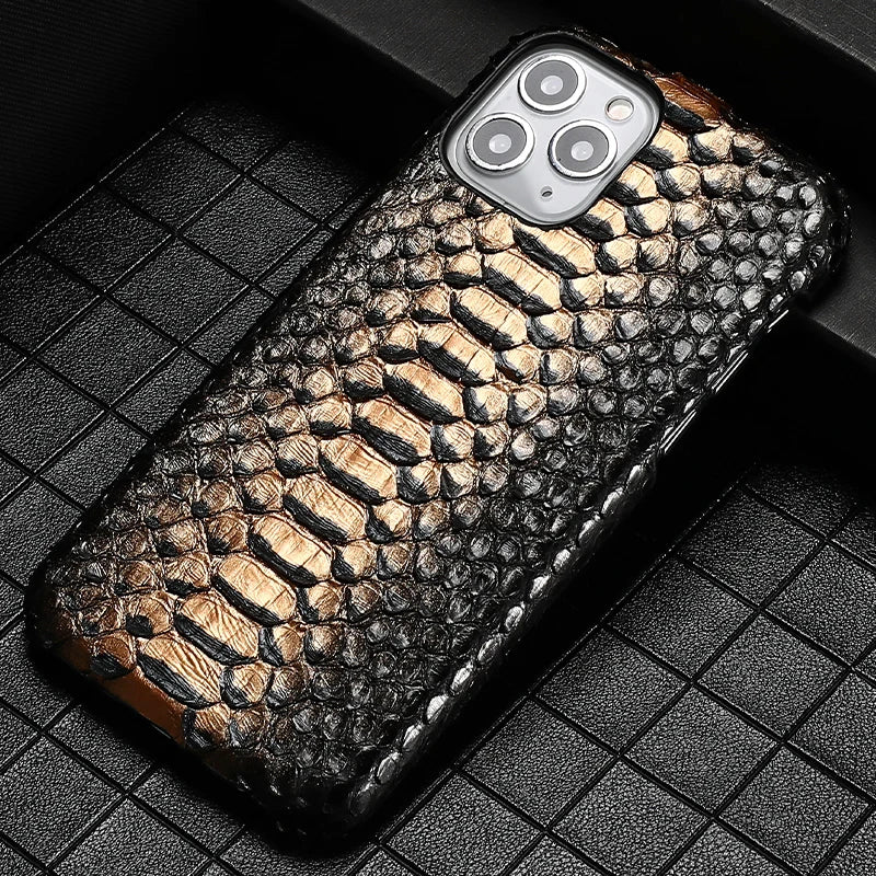 Genuine Leather Python Phone Case For iPhone