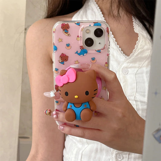 Hello Kitty Cat Magnetic Stand Pink Phone Case