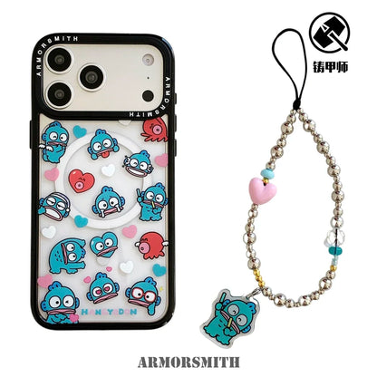 Sanrio Hangyodon Magnetic Holder Magsafe Wireless Charge Cute Cartoon Phone Case For iPhone