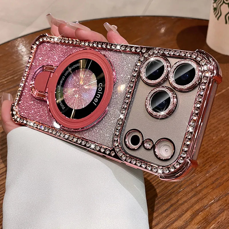 Glitter Diamond For Magsafe Bracket Case For iPhone