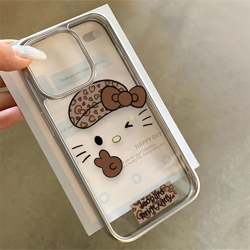 Hello Kitty Leopard Print Cute Phone Case For iPhone