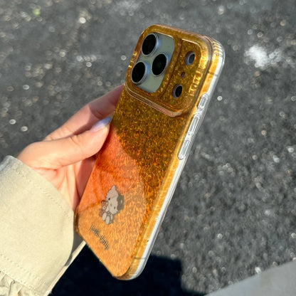 Luxury Double Layer Golden Bottom Kitty Cat Case Phone Case For iPhone