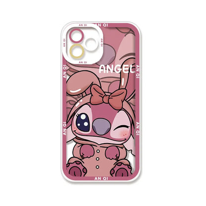 Stitch Angel Lovely Shy Cute Phone Case For iPhone