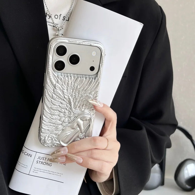 Luxury Angel Cherub Hollowed-Out Phone Case For iPhone