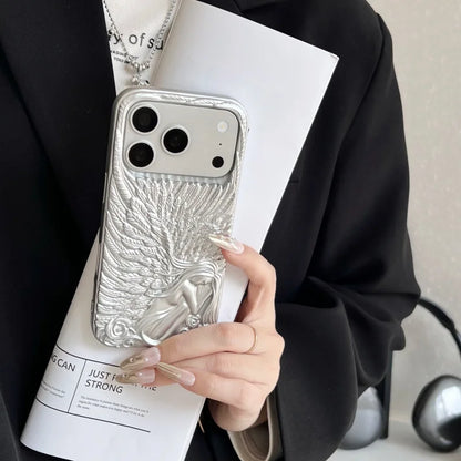 Luxury Angel Cherub Hollowed-Out Phone Case For iPhone