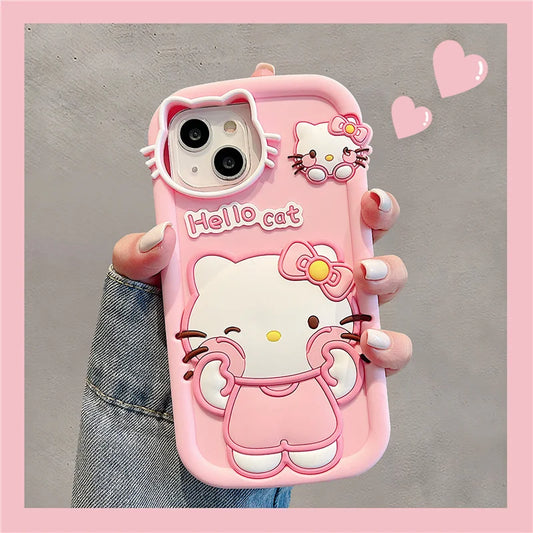 Cute 3D Cartoon Hello Kitty Phone Case