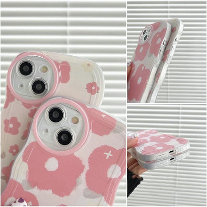 Flower Wave Edge Soft Clear TPU Cover Case for IPhone Case