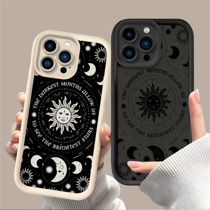Retro Moon Sun God Phone Case For iPhone