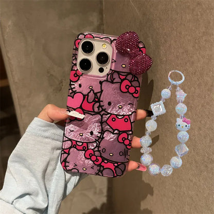 Hello Kitty Diamond Bow Phone Case For iPhone