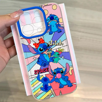 Stitch Kawaii Cute Blue Bow Naughty Angry Ice Cream Phone Case For iPhone