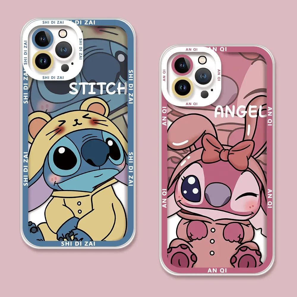 Stitch Angel Lovely Shy Cute Phone Case For iPhone