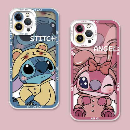 Stitch Angel Lovely Shy Cute Phone Case For iPhone