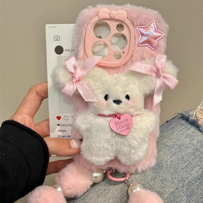 Bowtie Puppy With Chain Cell Phone Protective Jacket For iPhone