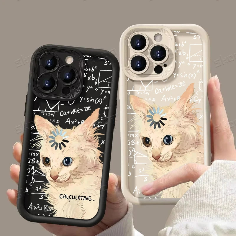 Funny Art Formula Cat Silicone Phone Case For iPhone