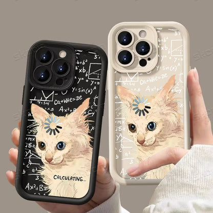 Funny Art Formula Cat Silicone Phone Case For iPhone